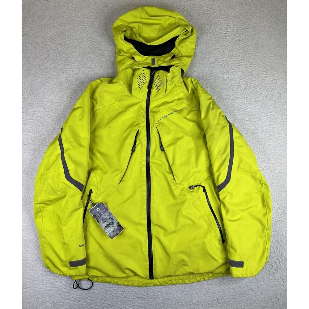 Obermeyer Ketchakan Jacket Mens Medium Yellow Hooded Insulated Ski RECCO